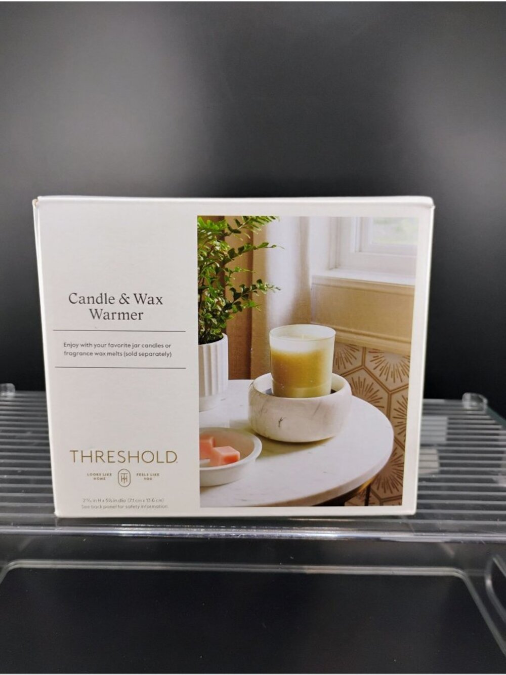 Candle & Wax Warmer Threshold 2-In-1 Stone Design Multi Use